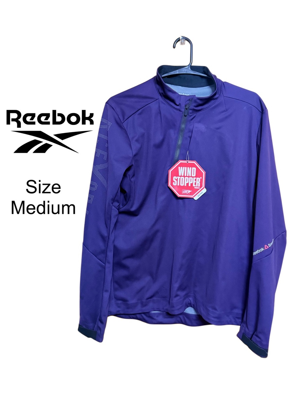 💜 NWT Reebok CrossFit Gore WINDSTOPPER Jacket M Purple Athletic Training Coat